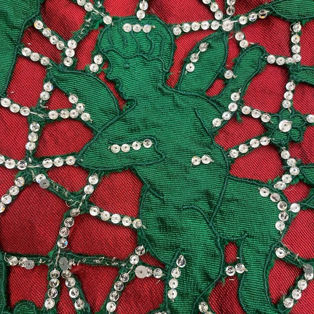 Vintage 1988 Runway Valentino Boutique Rare Red Green Cupid Gown XS/S - Picture 7 of 17